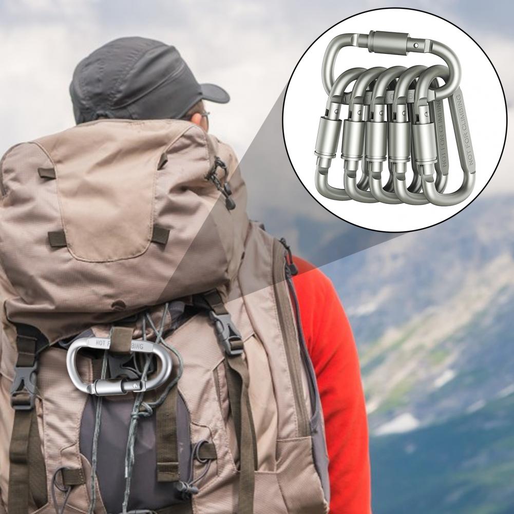 Carabiner Locking D - Keychain Security Carabiners 6pcs Locking Carabiners