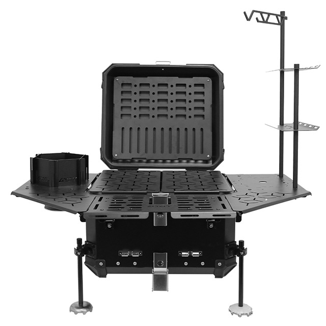 Outdoor Adventure Table With Storage - Multi-functional Aluminum Alloy Armored Tail Box