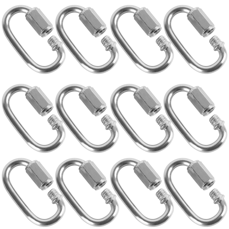 12 Pcs Quick Link 4MM Stainles - Carabiner Locking D 评论和价格