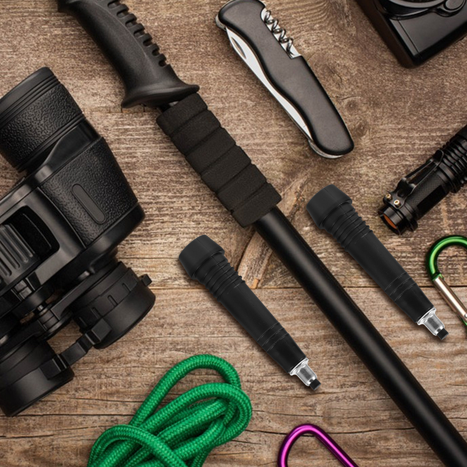 2Pcs Robust Steel Trekking Pol - Outdoor Adventure Walks 评论和价格
