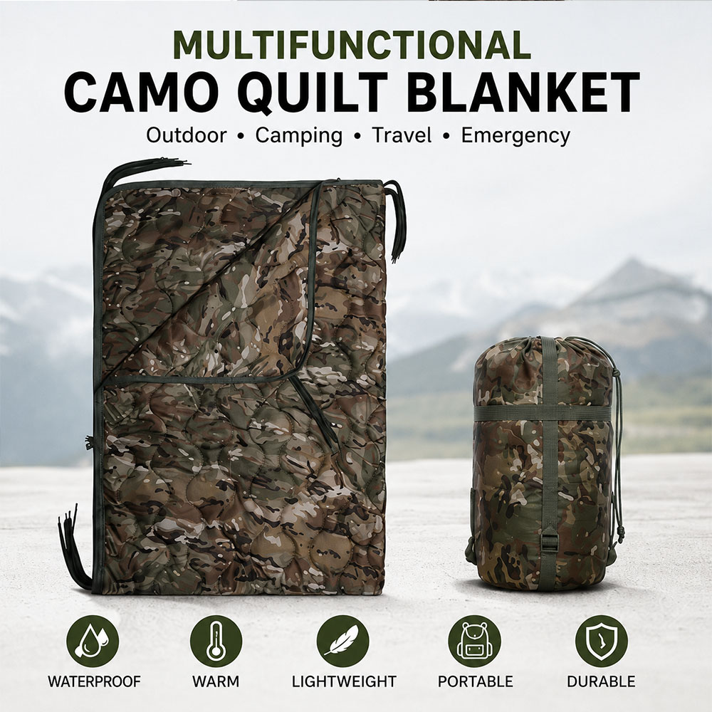 Camouflage Camping Blanket wit - Outdoor Adventure Quilt 评论和价格