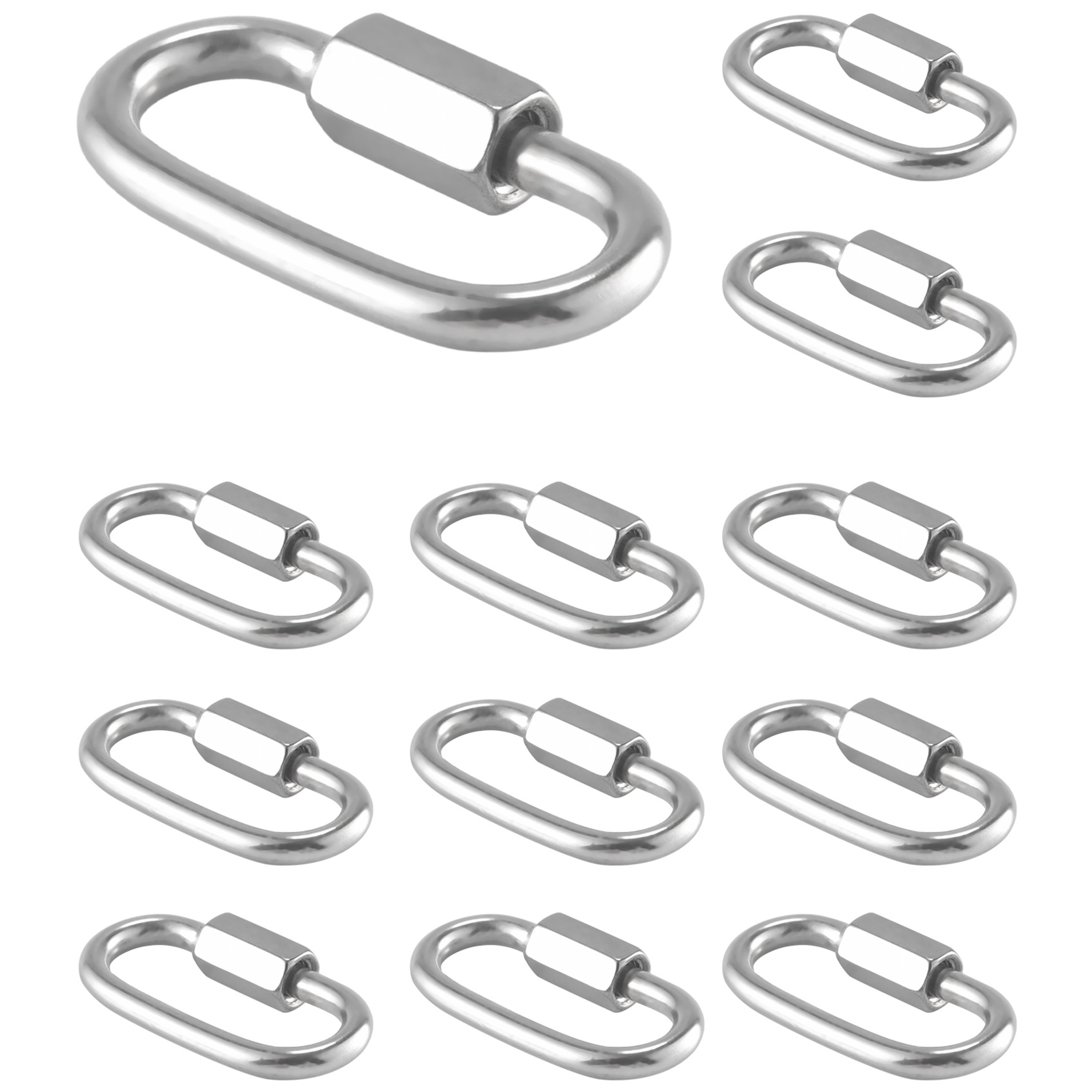 A60Z12 Pcs Quick Link 4MM Stai - Carabiner Locking D 评论和价格
