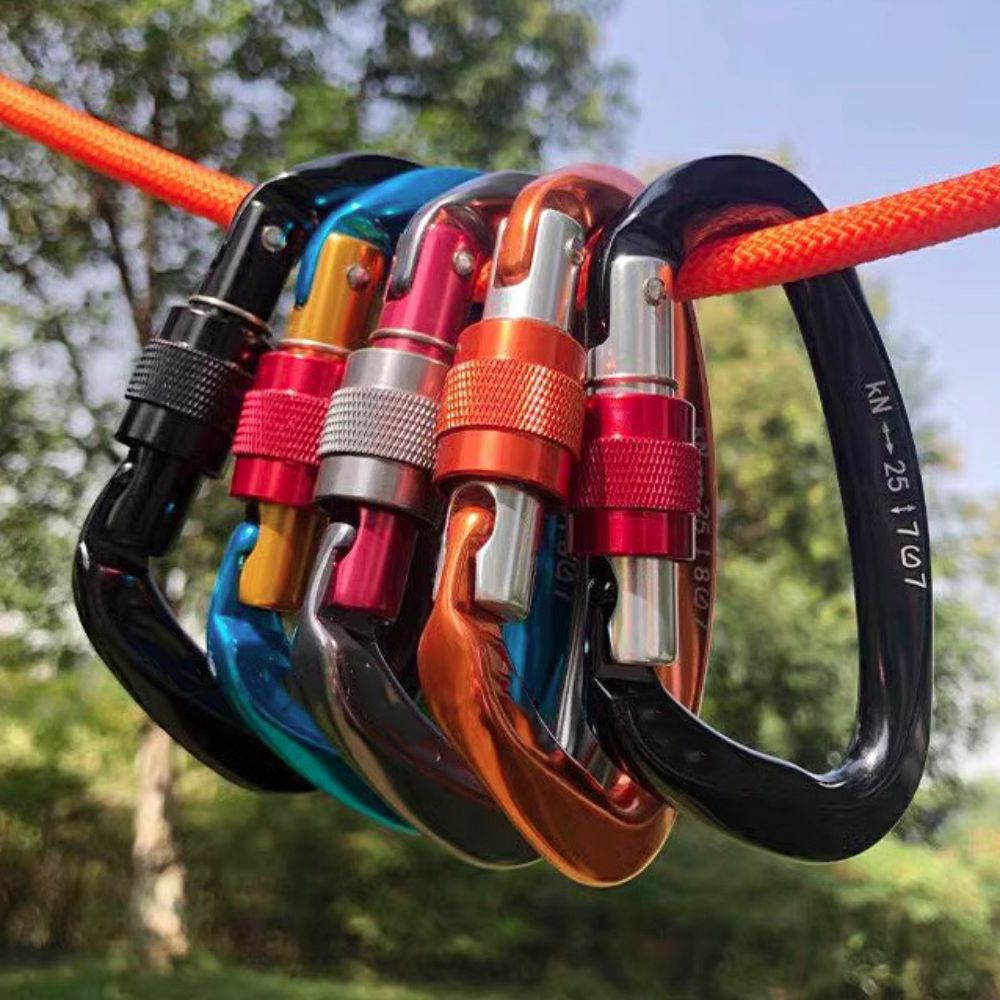 D-shape 25KN Climbing Carabine - Carabiner Locking D 评论和价格