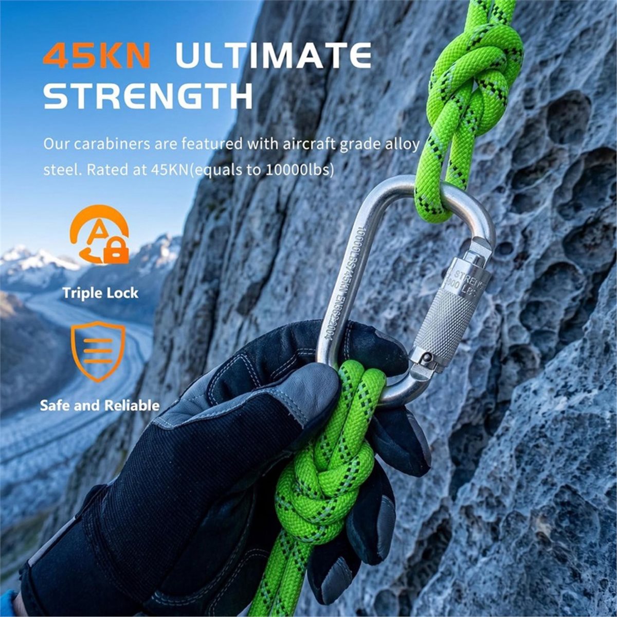 (A99Z) 45kN Auto Locking Carab - Carabiner Locking D 评论和价格