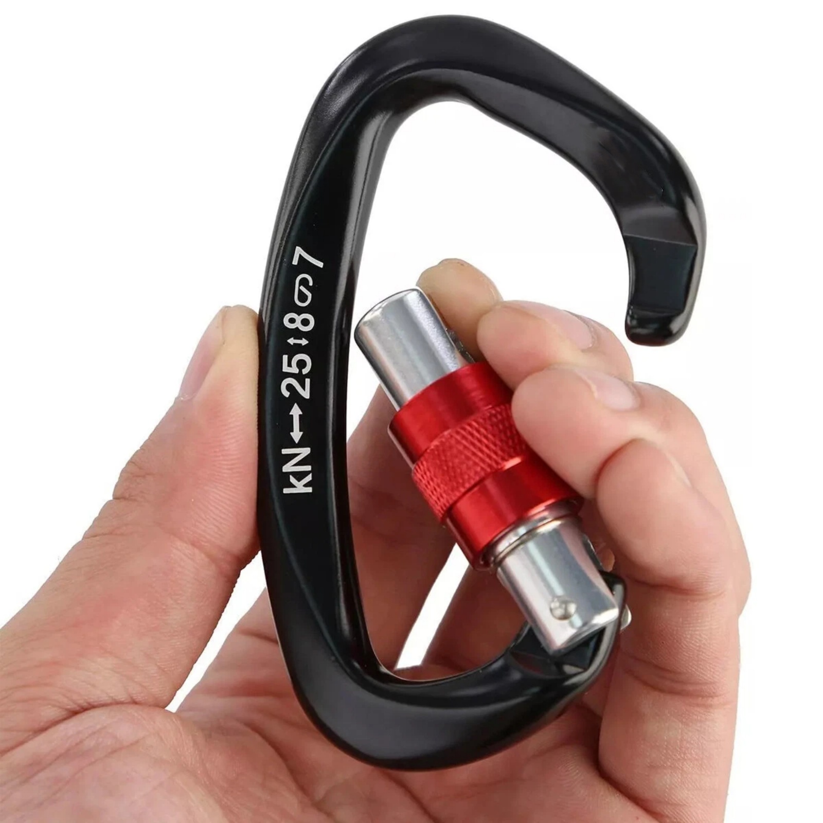 5Pcs/Set 25KN D-Shape Aluminum - Carabiner Locking D 评论和价格