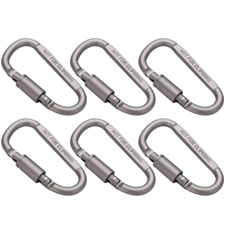 6Pcs Aluminum Carabiner Clip D - Carabiner Locking D 评论和价格