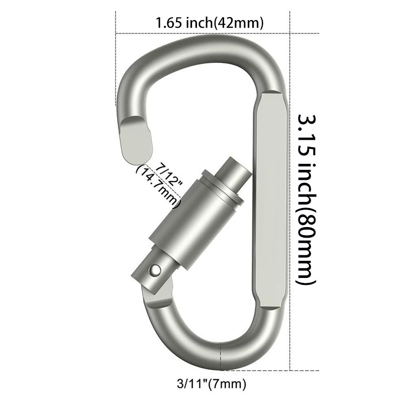 6Pcs Aluminum Carabiner Clip D - Carabiner Locking D 评论和价格