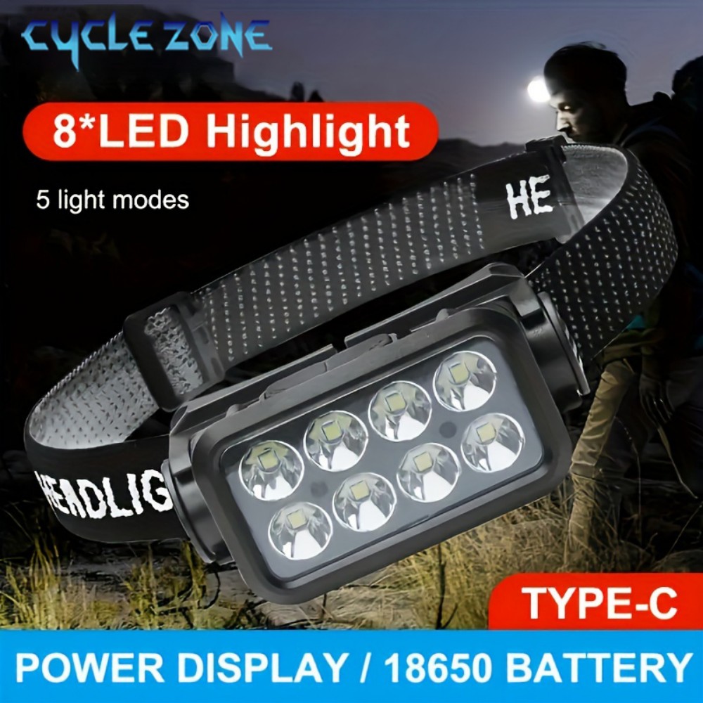 8 LED Induction Headlamp Type- - Outdoor Adventure Zone 评论和价格