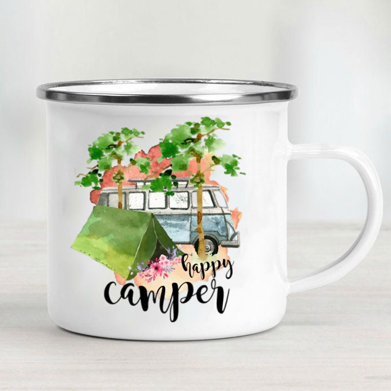 Camping Car Enamel Mug Adventu - Outdoor Adventure And Travel 评论和价格