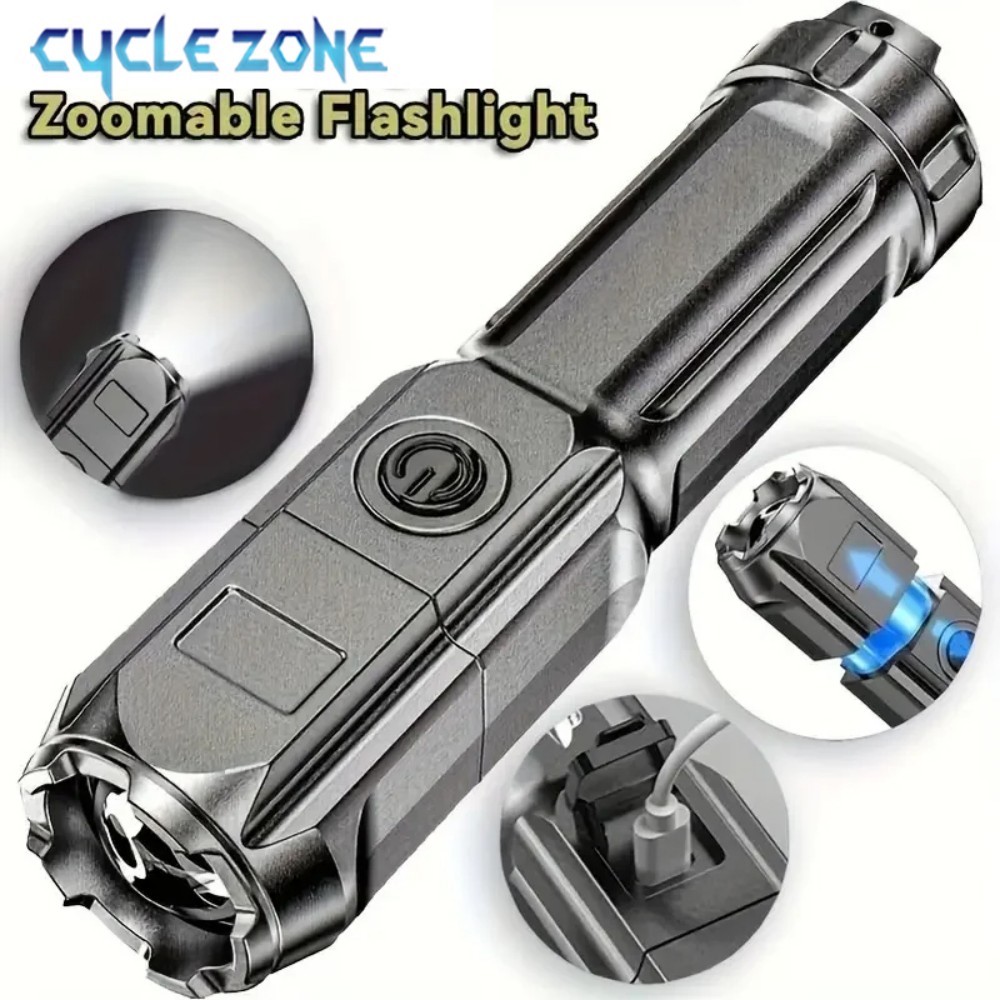 Portable LED Flashlight USB Re - Outdoor Adventure Zone 评论和价格