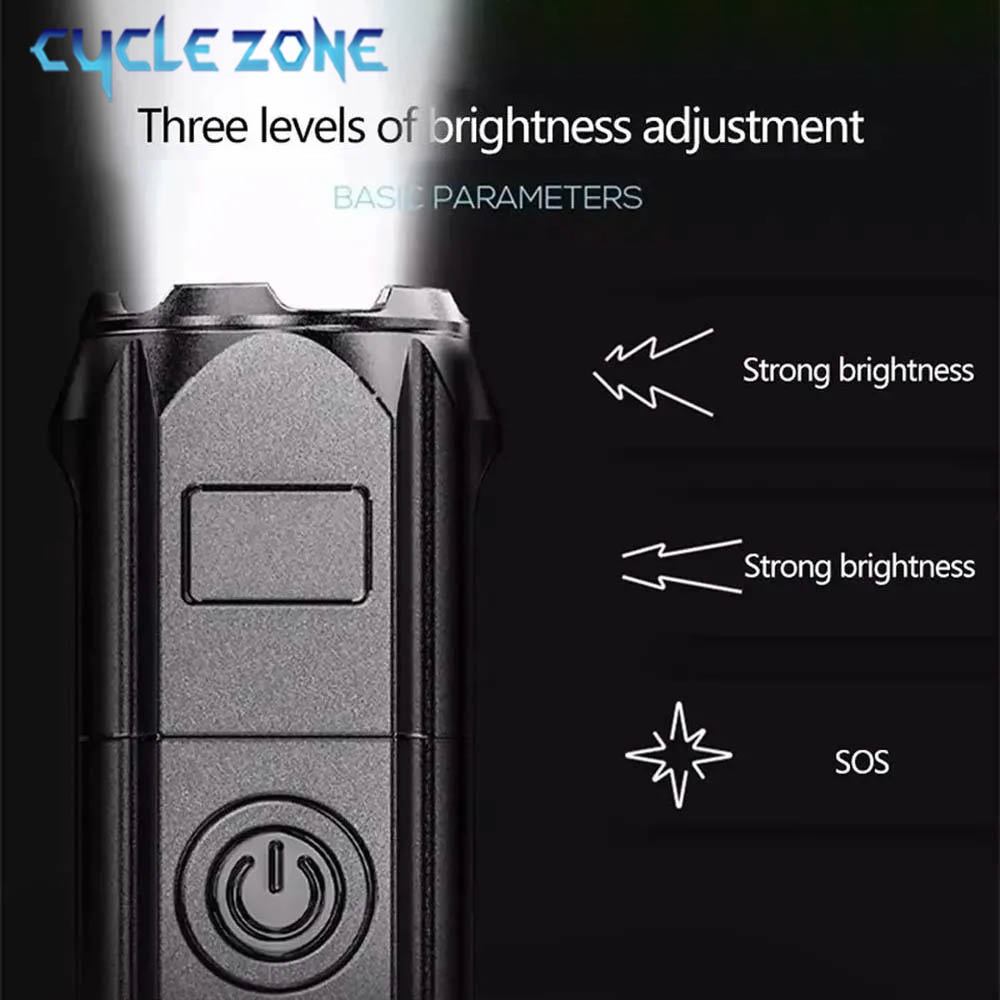 Portable LED Flashlight USB Re - Outdoor Adventure Zone 评论和价格