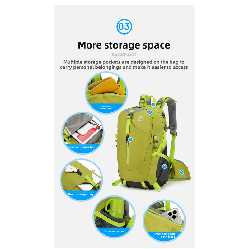 AZELA 36-55L Hiking Backpack L - Outdoor Adventure And Travel 评论和价格